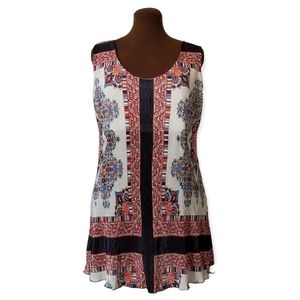 One World Multicolor Pleated Top Woman Size 1X